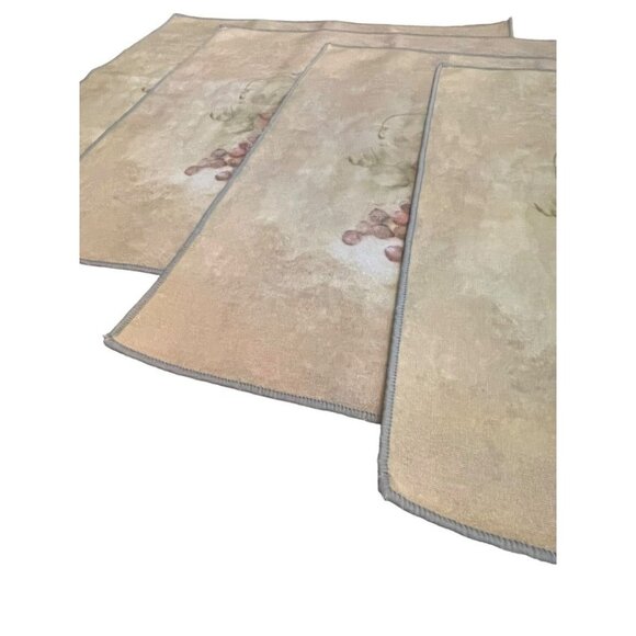 Set of 4 Vintage Cheri Blum Fruit Cloth Dinner Linens Napkins 18.5" Square - Picture 9 of 13